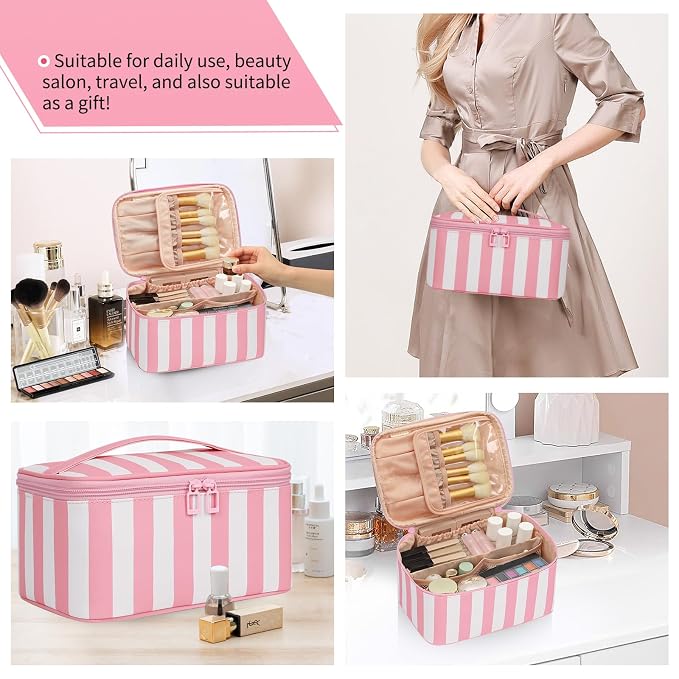 OCHEAL Makeup Bag, Travel Makeup Organizer Bag, Large Capacity Cosmetic Bags - Image 8