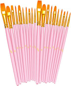 BOSOBO Paint Brushes Set, 2 Pack 20 Pcs Round Pointed Tip Nylon Hair Artist by ArtistPaintBrushesSet