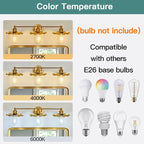 ZGLAOJT 3 Light Vintage Vanity Light Gold Bathroom Light Fixtures Over Mirror. - Image 3