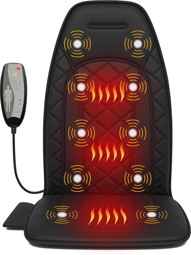 Vibraiton Back Massager for Chair, Massage Seat Cushion, Back Massage Pad by Therazzagge