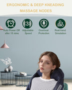 Neck Massager with Heat, Shiatsu Shoulder and Back Massager, Electric Kneading - Image 2