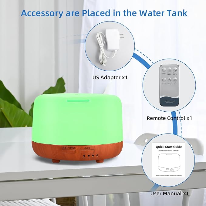 SPLITSKY 300ML Essential Oil Diffuser, Small Room Aromatherapy Diffuser - Image 7