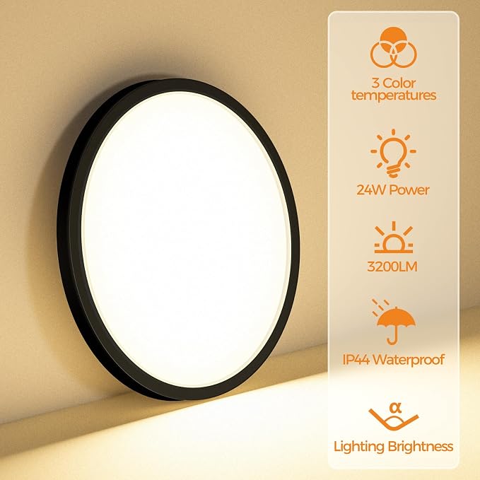 2PACK LED Flush Mount Ceiling Light Fixture, 3000K-4000K-6500K & 150W - Image 2
