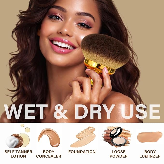Extra Large Body Makeup Brush For Self Tanner, Leg Makeup &Bronzer Blend - Image 4