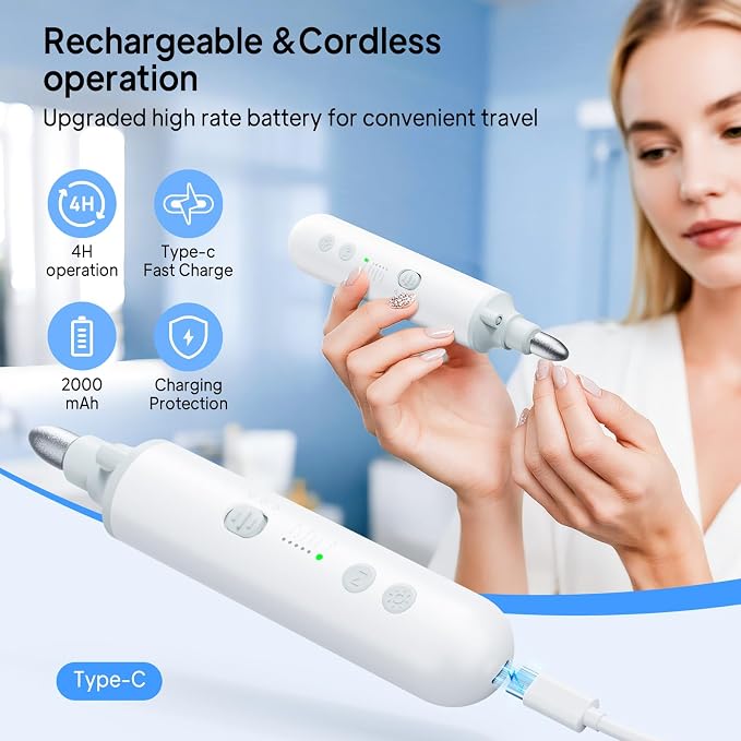 Professional Manicure Pedicure Kit, Electric Nail File Set, 5 Speeds Hand Foot - Image 2