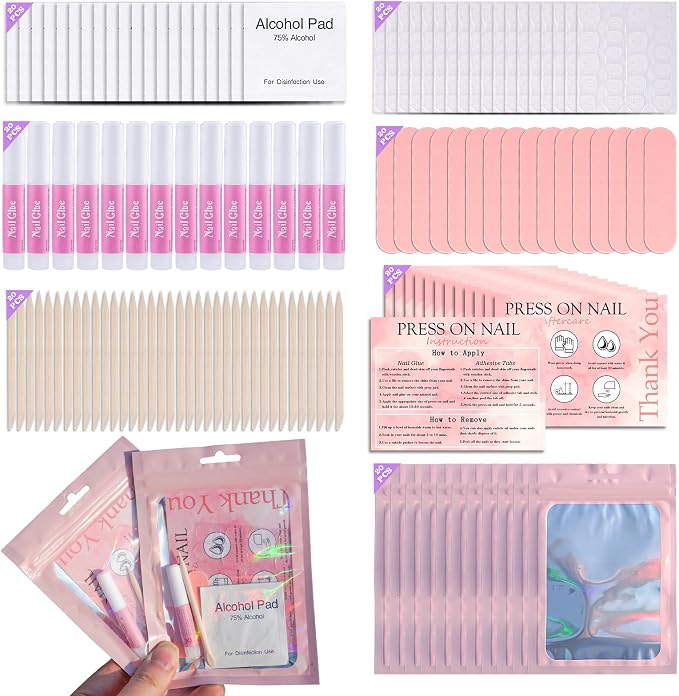 Disposable Nail Supplies Kits, Professional Manicure Press On Nail Tool Kit by Uyolaxed