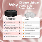 LitBear Silk Sleep Mask for Women Men, Adjustable 100% Mulberry Silk Sleep Eye - Image 7