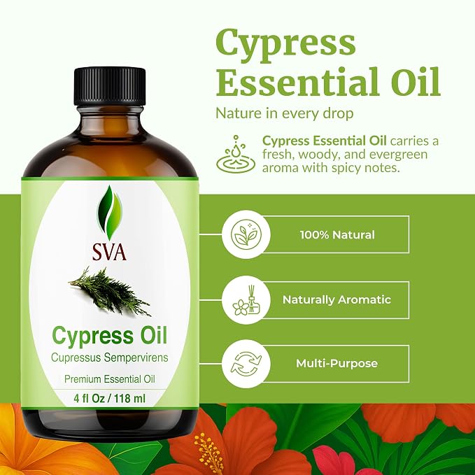 SVA Cypress Essential Oil – 4 Fl Oz – 100% Natural Cypress Oil - Image 2