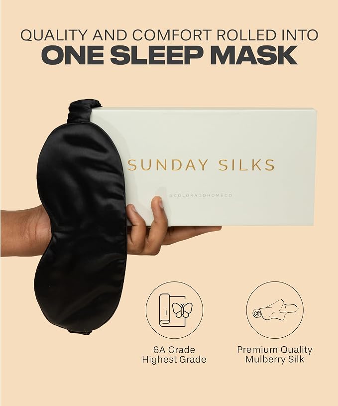 SUNDAYSILKS™ Exclusive Mulberry Silk Sleep Mask | Soft Eye Covers, and - Image 2
