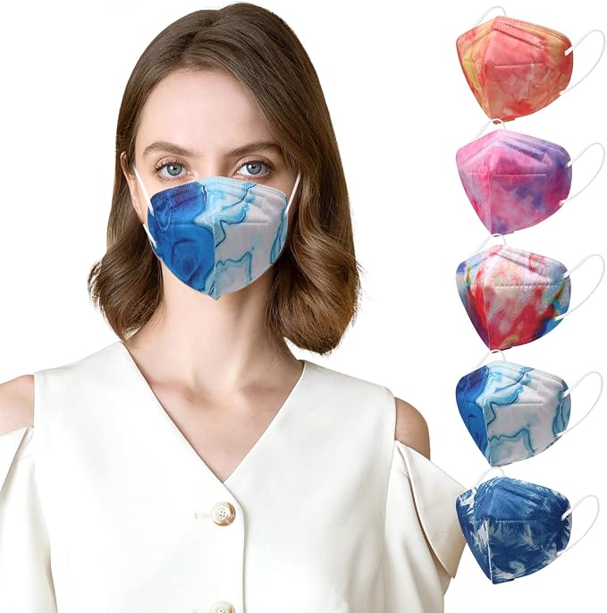 Wecolor KN95 Face Masks 50 Pack 5-Ply Breathable Safety Respirator Cup Dust by Buynow