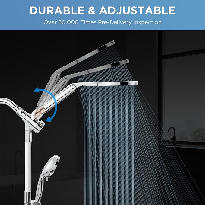 MakeFit Dual Handheld Shower Head Combo, 2-in-1 Rain Shower Heads System 8 Inch - Image 2