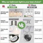 4-Light Bathroom Light Fixtures, Brushed Nickel Modern Vanity Lights Over Mirror - Image 2