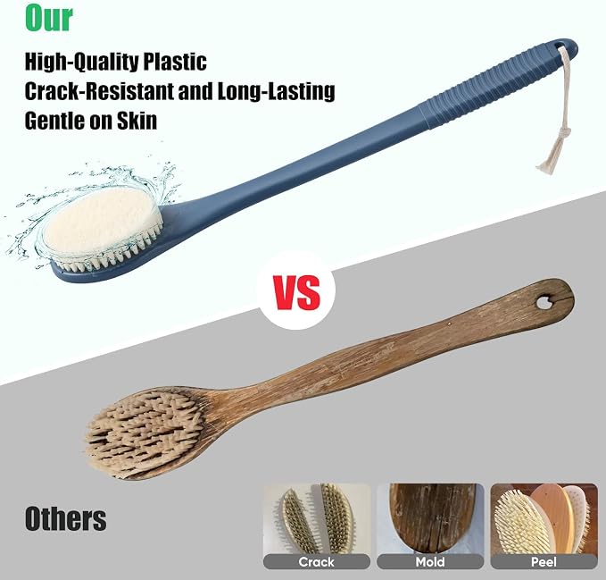17-Inch Back Scrubber for Shower, Anti-Slip Exfoliating Body Brush for Bath - Image 3