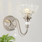 1 Piece Brushed Nickel Finish Wall Sconce, 1-Light Modern Wall Sconce - Image 2
