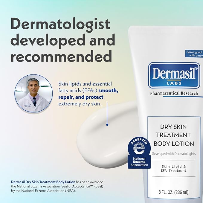 Dermasil Body Lotion, Dry Skin Treatment, Fast-Absorbing, Fragrance-Free Lotion - Image 4