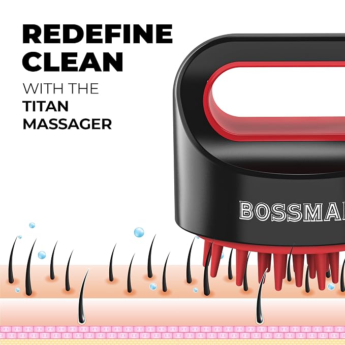 Bossman Titan Shower Scalp Massager – Scalp Exfoliator Brush – Ergonomic - Image 6