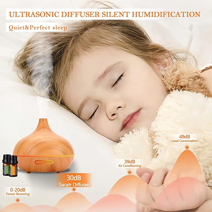 550 ML Aroma Diffiser with Essential Oils Set, Essential Oil Diffuser with - Image 6