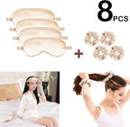 Satin Eye Mask 8Pcs Silk Sleep Masks Silky Blindfold Eyeshade Blackout Eyes - Image 2