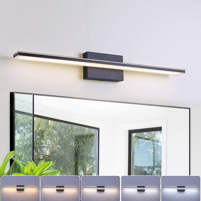 LED Modern Bathroom Vanity Light Dimmable 5CCT Bathroom Light Fixture Over by BRIVOLART