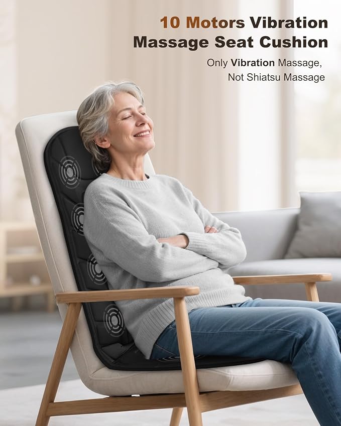 Snailax Back Massager with Heat, Massage Seat Cushion with 10 Motors, Massage - Image 2