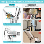 6-Setting Shower Head with Handheld, JDO High Pressure Hand held Shower Head - Image 4