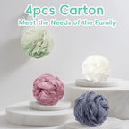 Loofah 4 Pack 75g Extra Large Loofa Set Soft Bath Sponge Thick Body Wash Puffs - Image 6