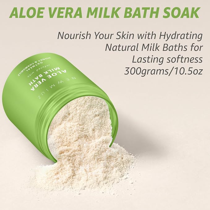 Creamy Oats Milk Bath Soak Hydrate Moisturize Soften Skin Aloe Vera Honey - Image 4