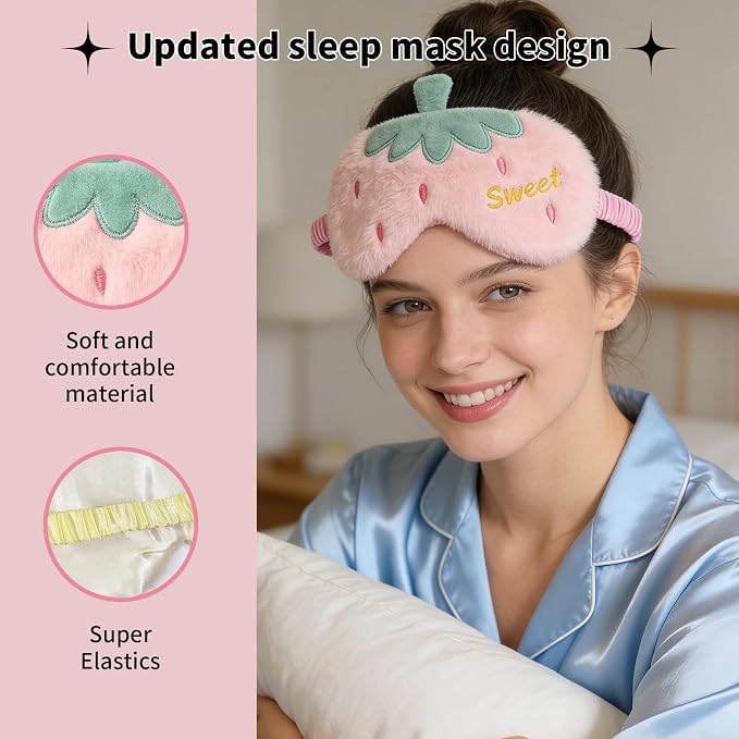 PERFECTSIGHT Sleep Eye Masks, Cute Fruit Sleep Eye Cover Lightweight Adjustable - Image 5