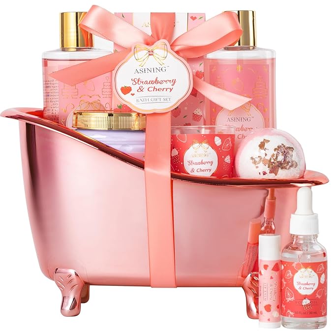 Gift Basket for Women, Strawberry Spa Baskets for Women Gifts, Beauty & by ASINING