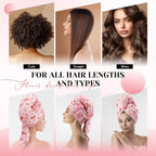 2 Pcs 40 x 24 Inches Large Microfiber Hair Towels Quick Dry Hair Towel Wrap - Image 5