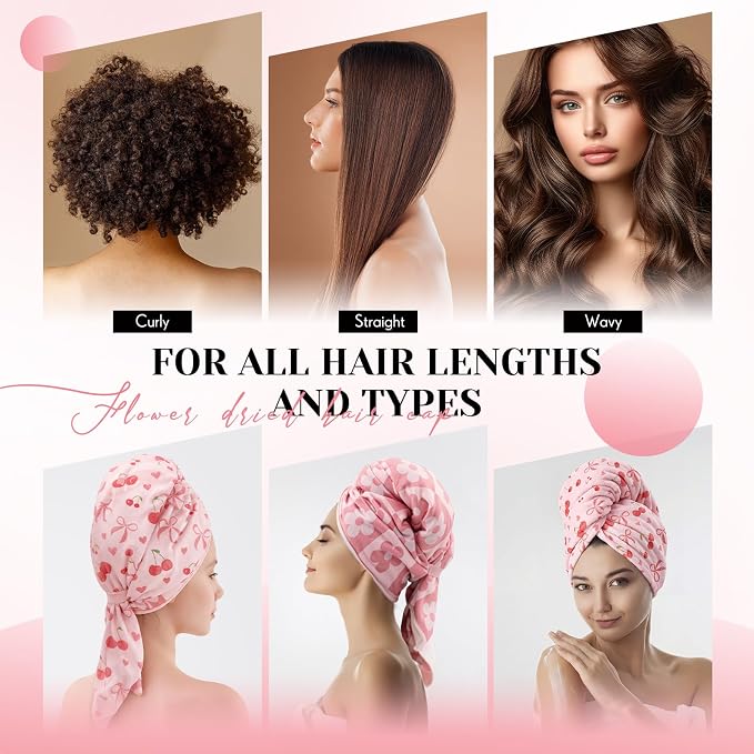 2 Pcs 40 x 24 Inches Large Microfiber Hair Towels Quick Dry Hair Towel Wrap - Image 5