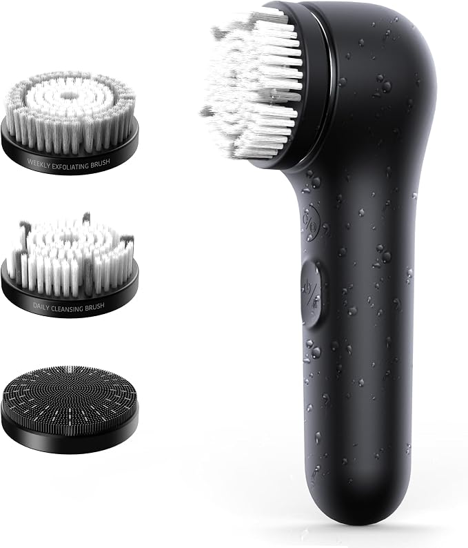 Premium Facial Cleansing Brush, Waterproof Face Scrubber, Spin & Sonic Modes by N%C3%A5graCoola