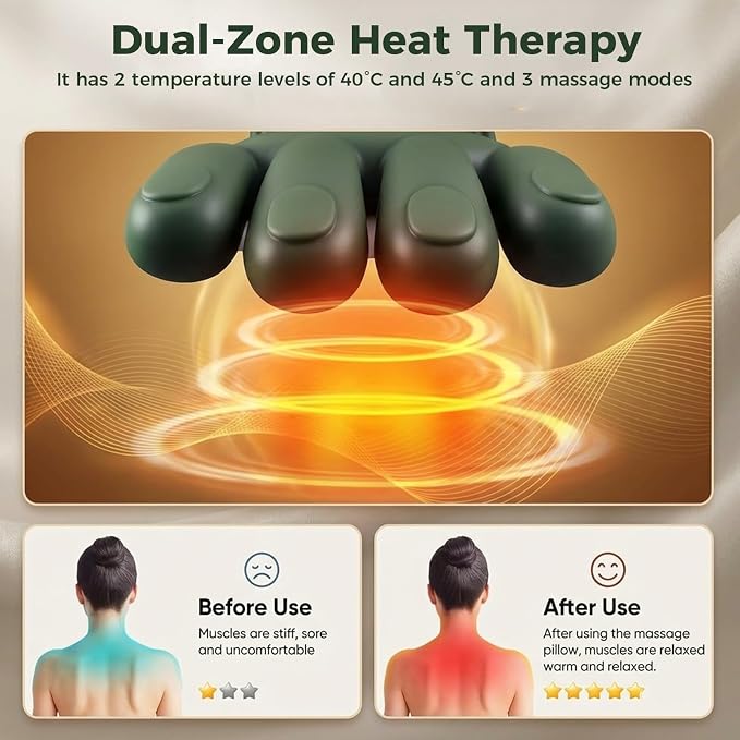 KppeX Upgraded Model Finger Deep Cordless Cordless Neck Massager Pillow - Image 3