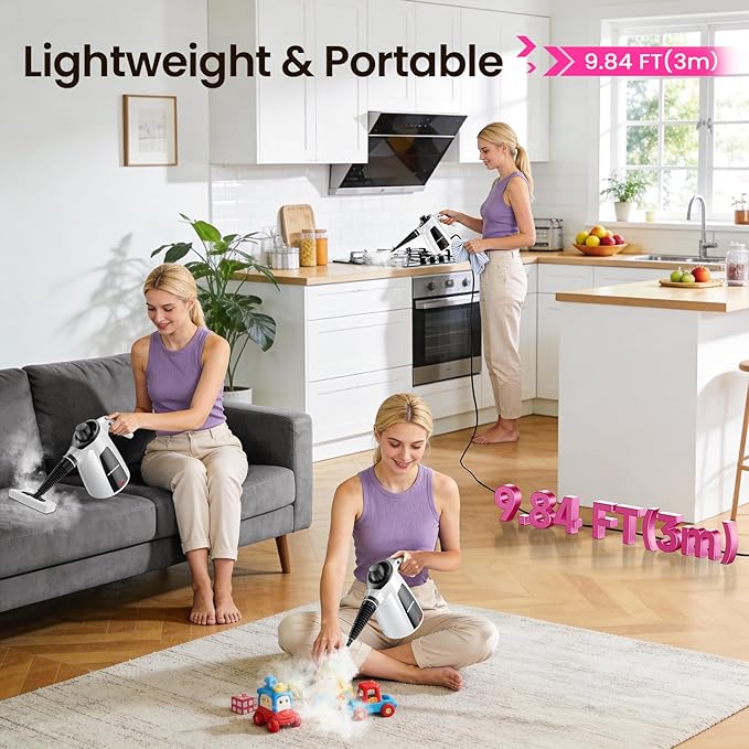 LABIGO Steam Cleaner, Pressurized Handheld Multi-Surface Natural Steam Cleaner - Image 7