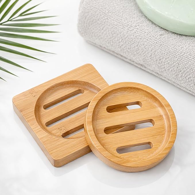 2 PCS Shower Steamer Holder Wood Soap Dish Holder Bamboo Soap Dish Wooden Soaps by Unknown