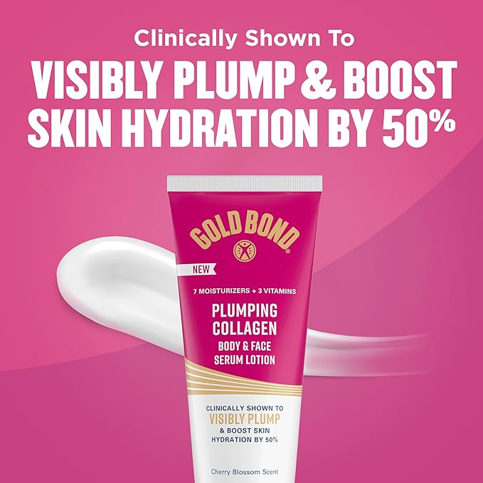 Gold Bond Plumping Collagen Body and Face Serum Lotion, Lightweight Hydrating - Image 3