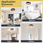 Bargeni Flush Mount Ceiling Light, 13 inch Ceiling Light Fixtures, Matte Black - Image 6