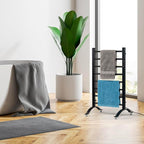 MyGift Hotel Series Matte Black Carbon Steel Towel Warmer Rack - Image 5