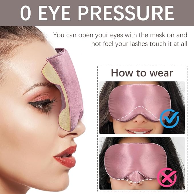 Adjustable Silk Sleep Mask for Custom Comfort | 3D Contour & Blackout Nose Wing - Image 5