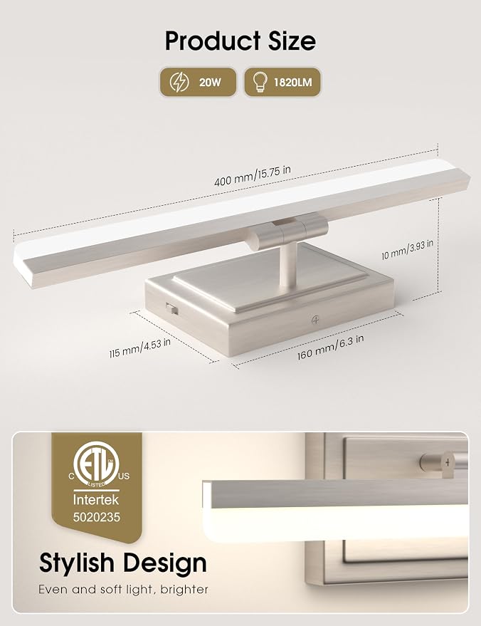 VOLISUN Modern Bathroom Vanity Light 15.7 inch, 20W Dimmable 5CCT Led Bathroom - Image 5