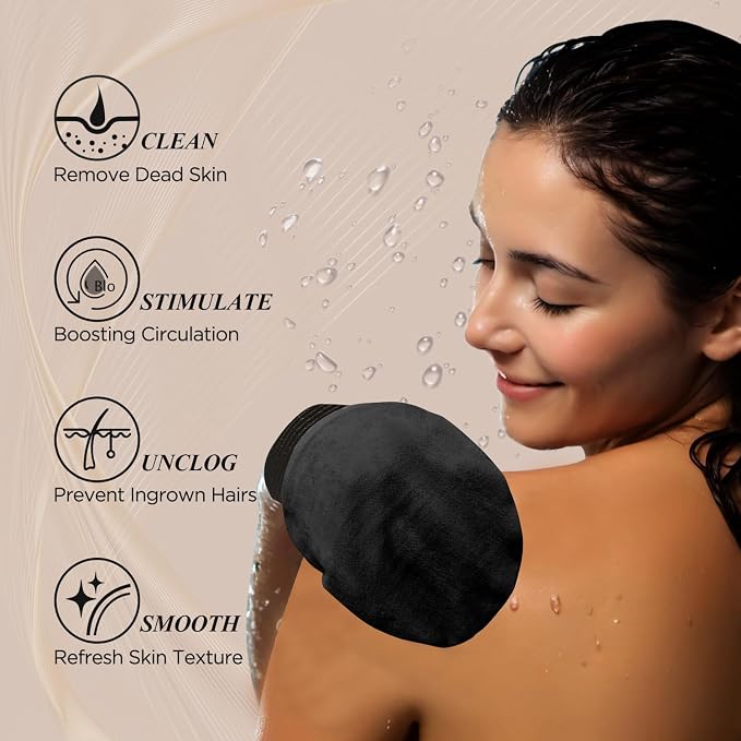 LOTTA Exfoliating Gloves for Dead Skin Removal & Skin Cell Renewal, Vegan - Image 2
