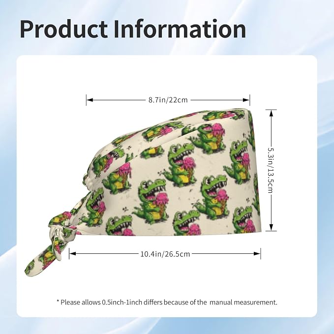 Alligator Ice Cream Working Cap, Scrub Cap - Image 5