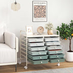 Giantex 12 Drawers Rolling Cart, Mobile Storage Drawer Cart, Classroom - Image 4