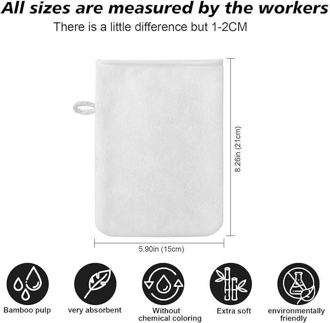 PHOGARY 10 Pack Microfiber Body Wash Mitts, Soft Face Mitten, Bath Spa Cloth - Image 3