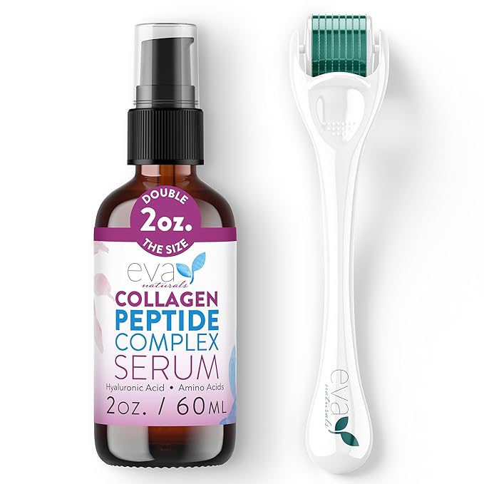 Eva Naturals Peptides Serum for Face + Derma Roller Kit by EvaNaturals