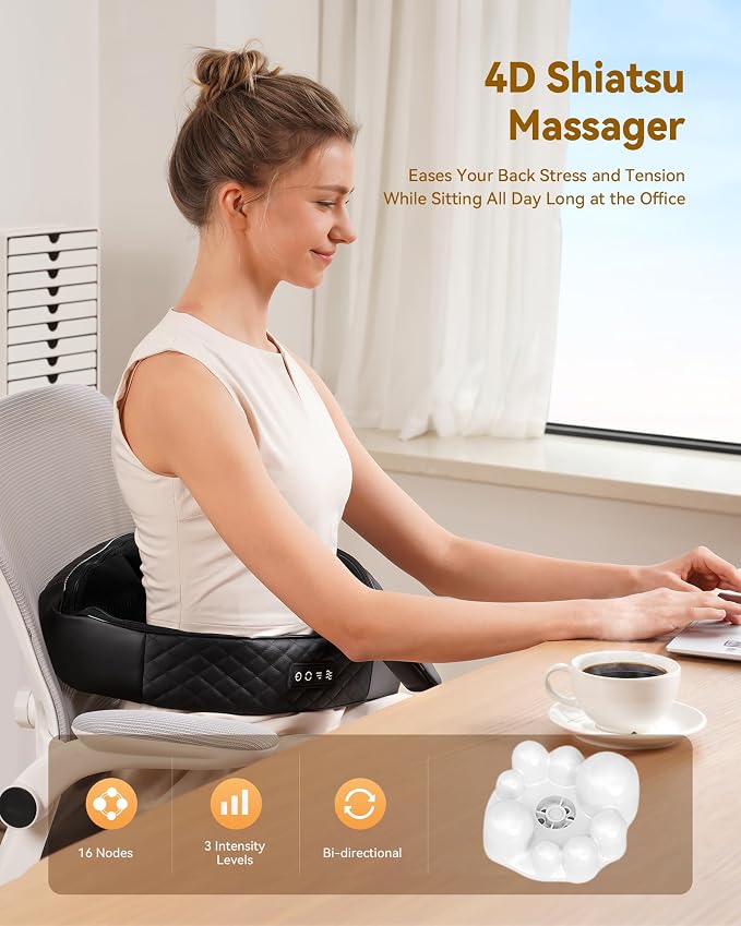 KNQZE Shiatsu Cordless Neck and Back Massager - Image 7