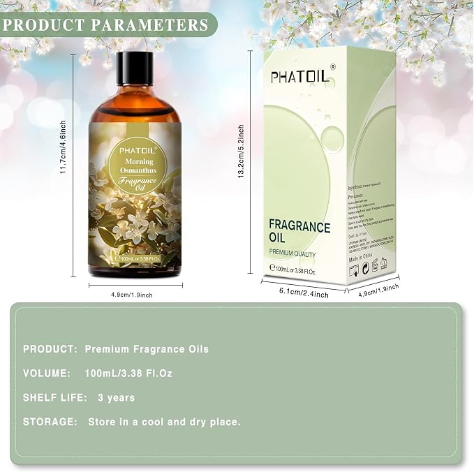 PHATOIL 100ML Morning Osmanthus Fragrance Oils, Huge 3.38fl.oz Bottle Morning - Image 3