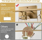 Indoi 3 Light Bathroom Light Fixtures, Brass Vanity Lights - Image 5