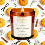 Scented Candles for Home, 2 Pack Wood Wick Pumpkin Spice Scented Candles - Image 2