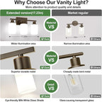3-Light Bathroom Light Fixtures, Vanity Light - Image 3